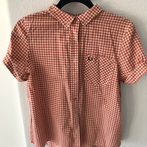 Fred Perry short sleeve gingham blouse